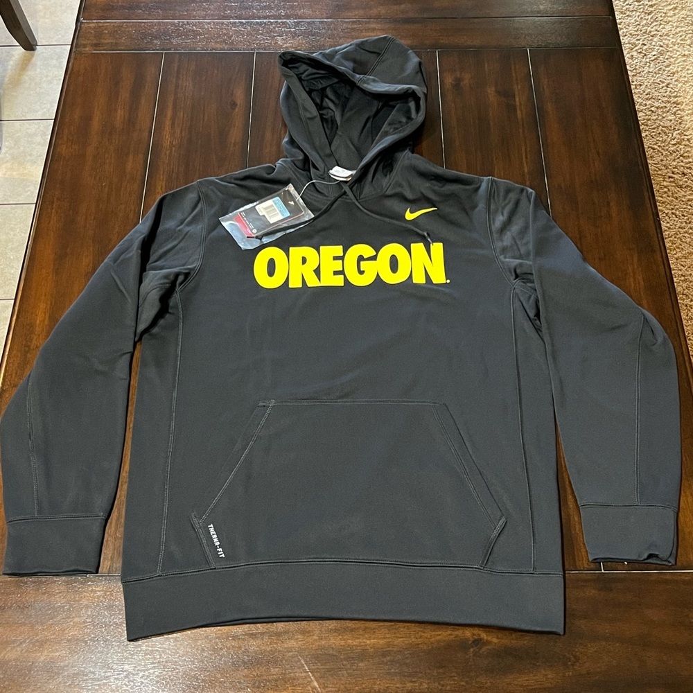 RARE 2012 NWT NIKE THERMA FIT OU OREGON DUCKS BLACK KO PERFORMANCE HOODIE M OR L